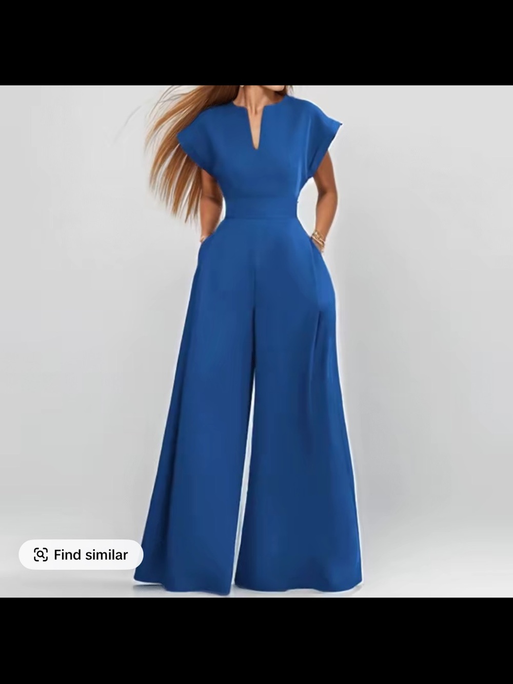 Women's Royal Blue Wide-Leg Jumpsuit